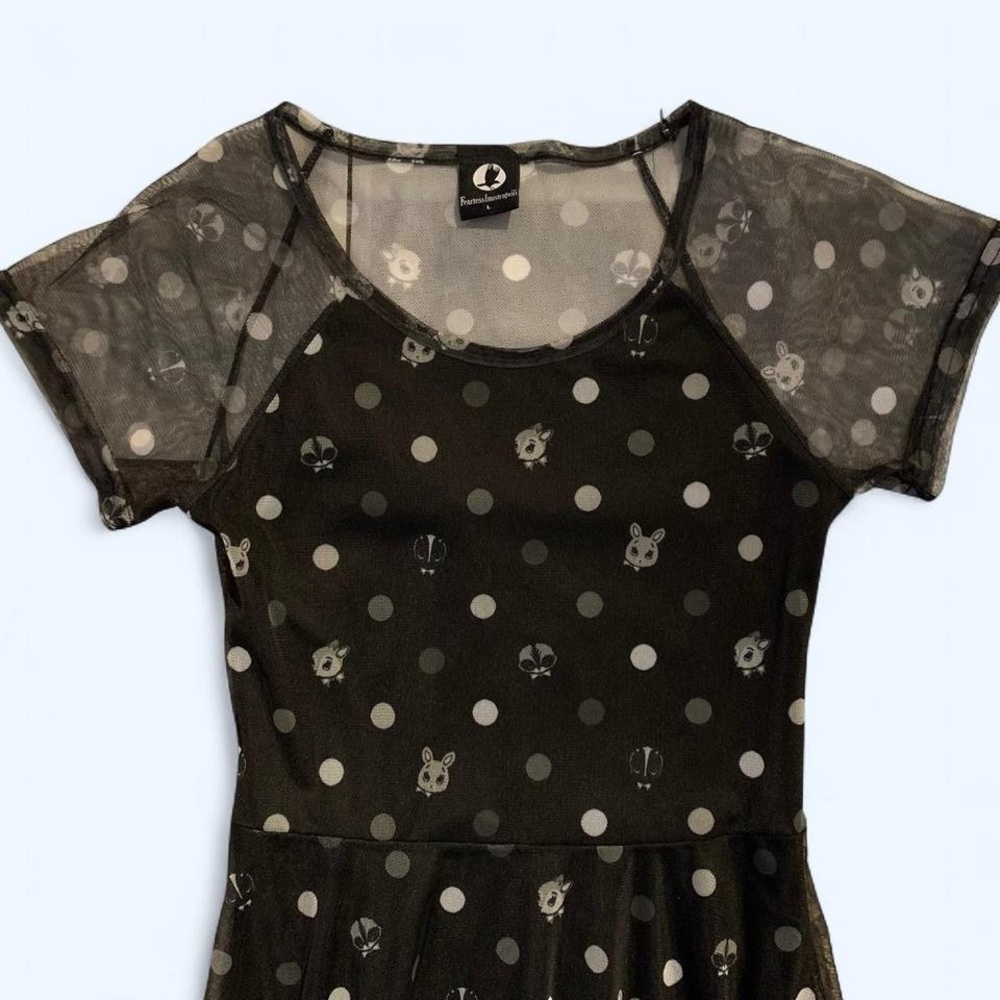 Fearless Illustration Cute Animal Polka Dot Dress